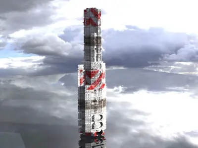 Space freighter Tower 2  3D 3D model