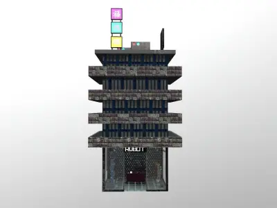 Cyberpunk City - Building 17 Low-poly 3D model