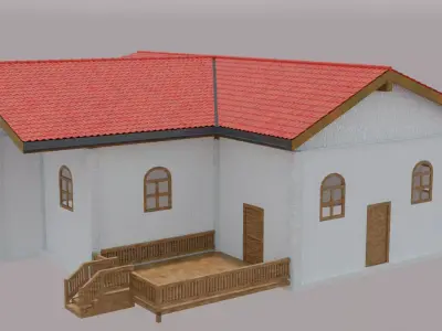 Retro house 3D model buy