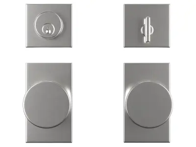 Tumalo Nickel Single Square Deadbolt 3D model