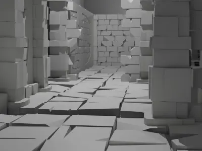 Low poly Stylized Dungeon Wall Free low-poly 3D model