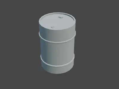 Lowpoly Metal Barrel Game Ready Low-poly 3D model