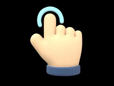 Touch Icon v1 002 Low-poly 3D model