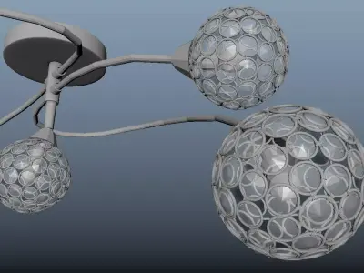 light chandleir glass new great long 3D model