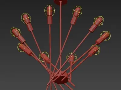 Arteriors gold chandelier with six lights 3D model