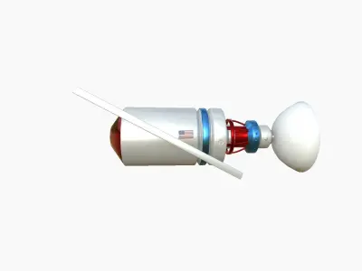 Satellite D09 USA - SciFi Space Design Low-poly 3D model