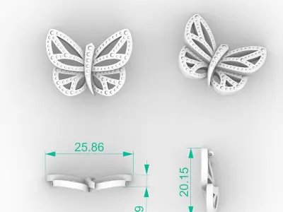 Exquisite Filigree Butterfly Pendant  3D print model