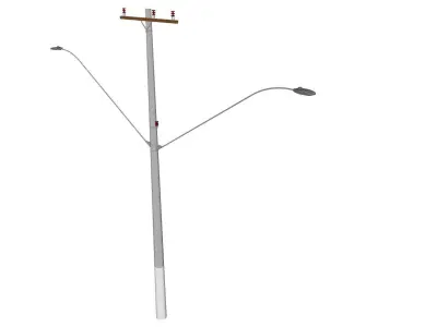 Concrete Lamp Post - Light Pole - Light Post - Street Light 39 3D model