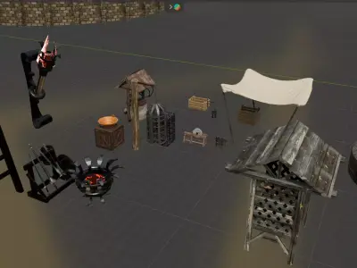 Modular Fortress Castle Environment Kit High Quality PBR Low-poly 3D model