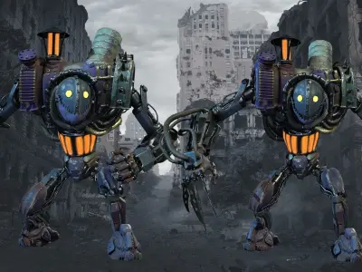 IndustrialMech02 Low-poly 3D model