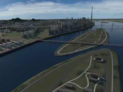 City 2 with skyscrapers 3D model