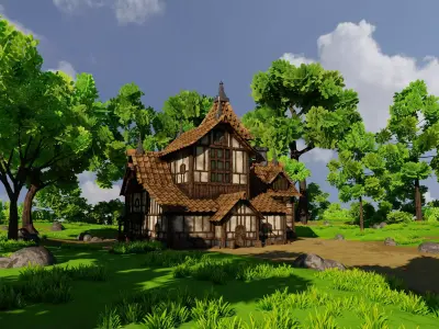 Medieval House 10 With Environment 3D model