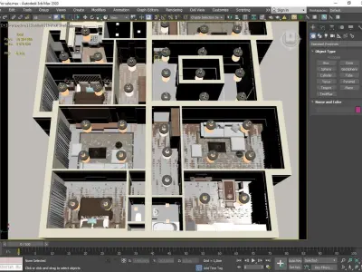 Interior from top view 3D model