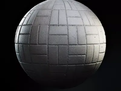 Seamless PBR Scanned Basket Weave Pavement Texture Texture