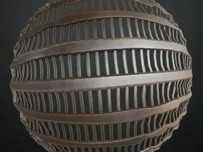 Rusted Metal Slat Grid Plate Texture PBR Seamless Texture