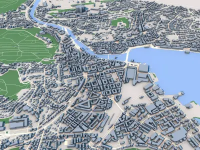 Lucerne City Switzerland 3D model