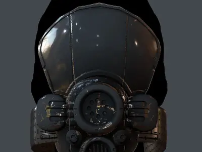 Gas mask helmet 3d model scifi Low-poly Low-poly 3D Low-poly 3D model