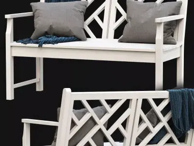 Chippendale Garden Bench  3D model