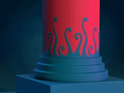 Pillar Column textured Low-poly 3D model