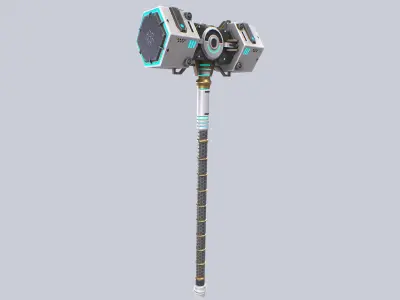 Scifi hammer Low-poly 3D model purchase