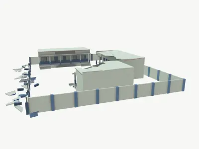 Destroyed School Low-poly 3D model