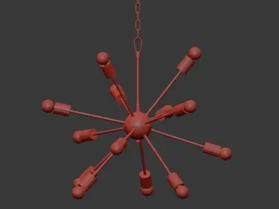 Loft Industrial Sputnik Chandelier 3D model