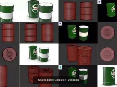 Castrol barrel Collection 3D Model Pack