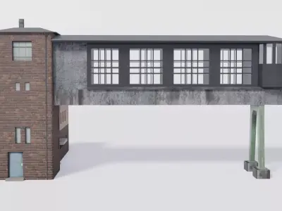 Signal gantry box Low-poly 3D model