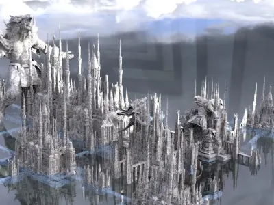 Temple of lycanthropy Architecture collection Kit bash 3D model