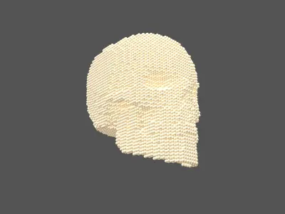 Voxel Skull Round Style v1 001 3D model
