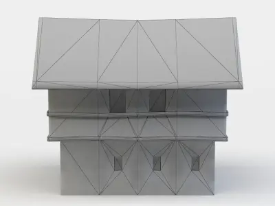House wooden Low-poly 3D model purchase