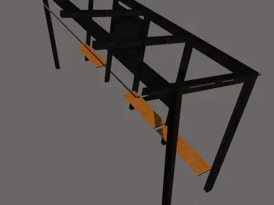 Modern bus stop Low-poly 3D model