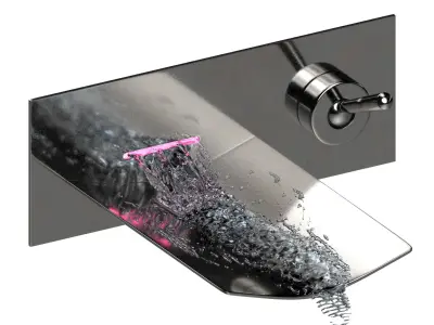 led wall faucet 3D model