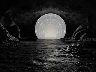 Cave - Rocks - Dark - Blender - Tunnel 3D model