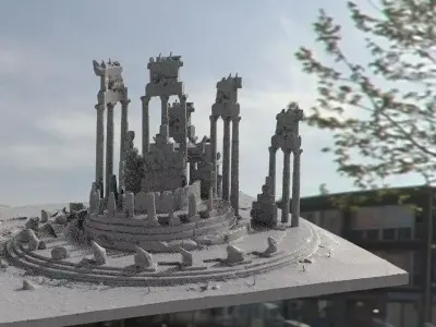 Greek Oracle temple ruin 3D model
