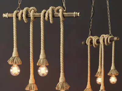 Loft style pendant lamp 4 3D model