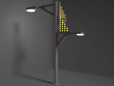 Street Lamp Low-Poly Low-poly 3D model