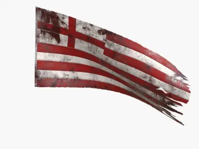 British East India Company Flag 1600-1707 Low-poly 3D model