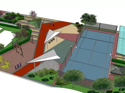 Modern Recreational Park Design   SketchUp 3D Model 3D model