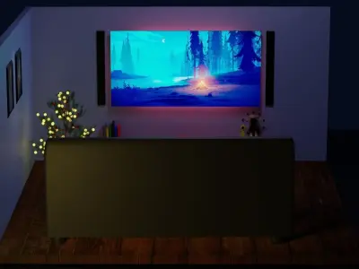 LivingRoom sims floor plan Low-poly 3D model