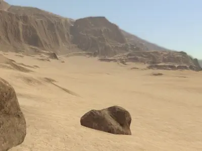 PBR Desert Landscape Low-poly 3D model