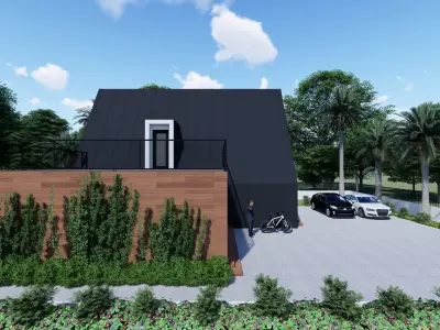 Rustic A-Frame Cabin House 3D model