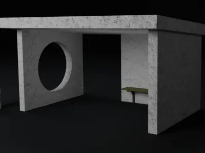 Bus stop Low-poly 3D model Low-poly 3D model