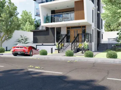 3rd floor house with under ground 3D model