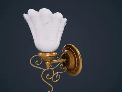 Wall lamp victorian  HDRP Low-poly 3D model
