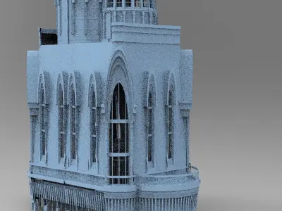 Steam punk Stone Dragon Tower Tall 3D model