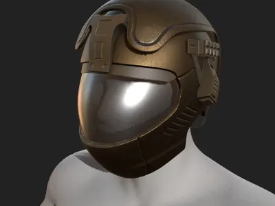 Helmet scifi military combat 3d futuristic technology space  Low-poly 3D model