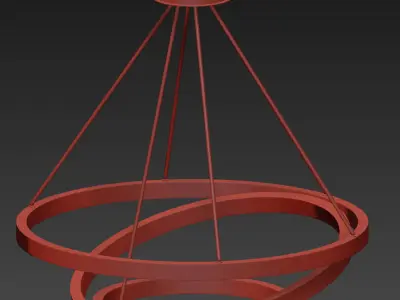 Modern Ring Pendant Light Set 3D model