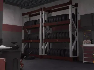 Tire Repair Shop Low-poly 3D model