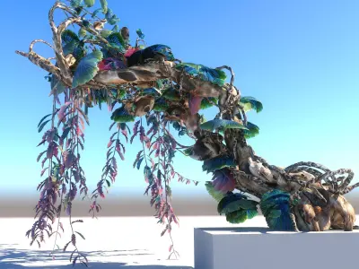 Alien Forest Animated Pack Low-poly 3D model